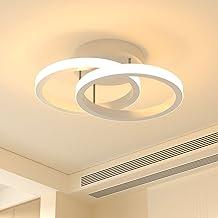 Trailabo Trailabo Luminária LED de Teto, com Duas Faixas Circulares de Luz com Iluminação Ajustável em Três Cores, para Sala e Quarto, 3000-6000K (Branco)