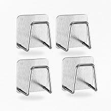 Kit 4 Ganchos Adesivos Multiuso em Aço Inoxidável com Adesivo 3M Fixação Forte, Sem Furar, Resistente à Umidade, Ideal para Cozinha, Banheiro e Organização (4)