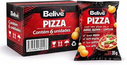 Kit Snack Multigrãos Belive Sabor Pizza Sem Glúten 35g c/6 pacotes – Snack Crocante, Prático e Sabor Marcante