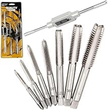 Jogo de Macho com Vira Macho Manual – 8 Peças (M3 a M12) – Ideal para Fazer Rosca Reparos e Manutenção em Metais