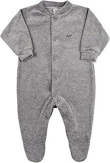 Macacão Bebê Ano Zero Básico Plush Liso Manga Longa Comprido Menino Menina Unissex