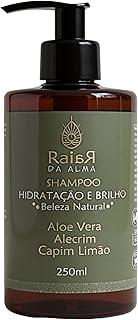 Shampoo Natural e Vegano, com Alecrim, Capim-Limão, Aloe Vera e Chá da Índia, para Fortalecimento dos Fios, Hidratação e Brilho 250ml