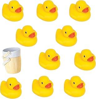 Kit 10 Patinhos de Banho Amarelos em Vinil com 2 Baldinhos, Brinquedo Infantil para Banheira e Piscina