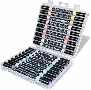 Kit Canetinhas Glitter Ponta Dupla 72 Cores Marcadores Coloridos Para Desenho Lettering Artesanato Escrita Criativa Estojo Organizador (48) com 11.69% de desconto por R$ 52,90 na amazon