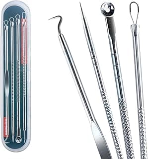 Kit Extrator de Cravos Inox Profissional 4 Peças | Removedor de Cravos e Espinhas | Ferramenta Para Limpeza de Pele Acneica | Kit Removedor de Cravos com Estojo | Premium MyBrins com 40.63% de desconto por R$ 8,90 na amazon