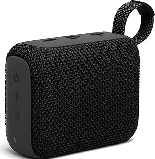 Caixa de Som Portátil GO 5W, Caixa de Som Bluetooth, Conexão USB, Cartão de Memória, Cabo P2, Som Limpo e Potente, Perfeita Para Viagens, Festas, Praia, Botões de Controle, Impermeável, Som Alto