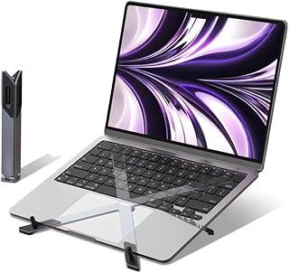 Amet Suporte para Notebook em Alumínio Ajustável Portátil Antiderrapante 6 Posições, Compativel de 10" a 15" e suporta até 10kg