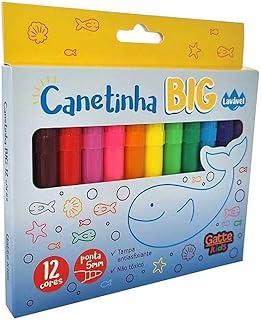 Caneta Hidrográfica, Big, 12 Cores, Lavável, Make+