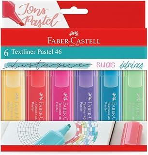 Marca Texto Pastel, Faber-Castel, MT/15466, Textliner Pastel 46, 6 Unidades