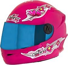 Capacete Infantil Liberty Four Kids Girls 54 Viseira Iridium Rosa