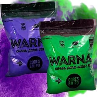 Pó Colorido Biodegradável e Não Tóxico para Holi Party e Chá de Revelação, 2 Saquinhos de 100g/Cada, Azul, Rosa, Roxo, Verde (Verde-Roxo)