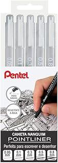 Pentel Kit Nanquim Pointliner 05 Pontas KITPOINTLINER