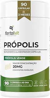 Própolis Verde 20mg 90 Cápsulas, 3 Meses de Uso, Longa Duração, Alto Teor Compostos Fenólicos, Fortalvit