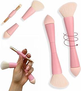Pincel Maquiagem Multifuncional 4 Em 1 Portátil Para Viagem - Cerdas macias - Vegano - Cruelty-Free - Latex-Free