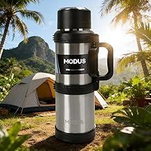 Garrafa Térmica de Grande Capacidade 2400ml, com Base Antiderrapante e Alça Dobrável. Mantém a Água Gelada por 24 Horas. Ideal para Viagens e Uso ao Ar Livre (Prata)