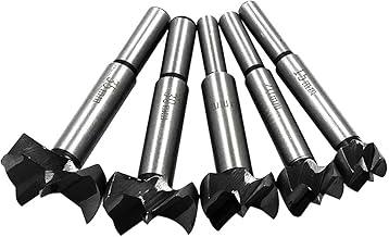 Kit com 5 Brocas Forstner para Madeira 15, 20, 25, 30, 35mm - Fresas para Dobradiças e Fechaduras - Cabimento Redondo para Furadeira