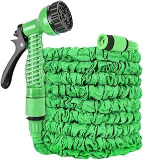 Mangueira Expansível Até 30 Metros Flexível Retrátil com Esguicho para Jardim Quintal Lavagem Carro Casa Leve Compacta Fácil de Guardar Alta Pressão Uso Doméstico (VERDE, 30M)