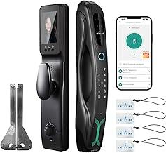 7 em 1 WIFI Fechadura Digital, Fechadura Eletronica com Camera, Reconhecimento facial 3D + Intercomunicador de Vídeo + Olho Mágico de 4 Polegadas