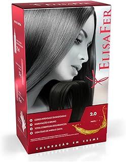Elisafer, Kit de coloração Permanente, Prefect Affair, Bisnaga 50g + Emulsão 75ml + Sache 30g, Nº 2.0, Preto