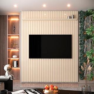 VIA NOSSA - Painel Ripado para Tv Até 75 Polegadas Intense 180cm Cor:off White