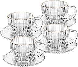 WOLFF - Conjunto 4 Xícaras de Café de Cristal com Fio de Ouro Imperatriz 110ml