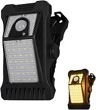 Luminária Solar Área Externa com Garra (Design Compacto), 3 Modos Sensor e Profissional à Prova D'Água, Ideal para Jardins, Quintais, Garagens - Branco Quente, 45 LEDs