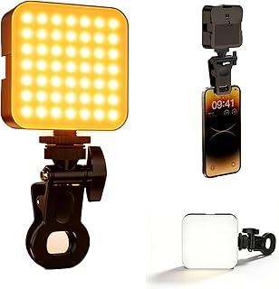 H'MASTON Luz de LED Clip-on Luz LED Portatil Luz para Gravar Video 3200K-6500K Dimerizável Tipo C Recarregável Compatível com Câmeras Celulares Tablets ZB02