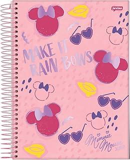 Caderno Espiral Univ CD 10 Matérias 160 Fls Minnie Arts Make FSC - Jandaia