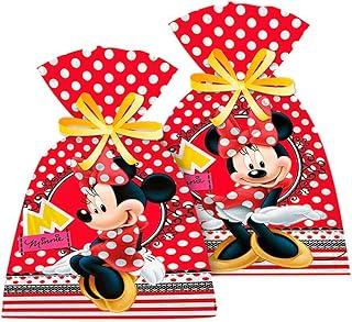 SACOLA PLASTICA RED MINNIE 12 un.