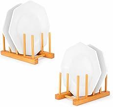 Kit com 2 Escorredor de Pratos, Escorredor Bambu, Suporte Multiuso Ecológico e Sustentável, Escorredor de Copos, Kit Bambu, Fácil de Limpar e com Secagem Rápida