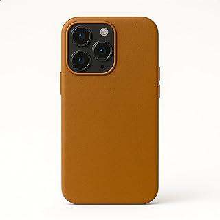 Capa Capinha Case de Couro Sintético Magnética Slim Luxo Premium Bordas Elevadas Forro Macio Para iPhone (Marrom, iPhone 16 Pro)