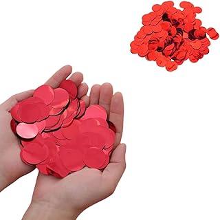 Confete Metalizado Redondo 1,5 cm – 50g - Confetes Holográficos Metalizados para Balões - Confete Para Balões (Vermelho)