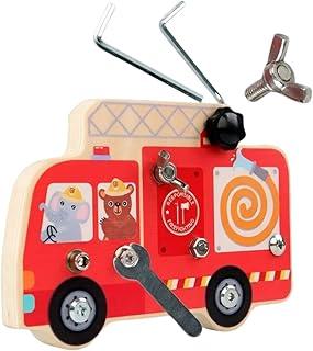 Desenvolvimento Motor Tábua de Atividades Caminhão de Bombeiro Montessori Brinquedo Educativo Infantil Menino Menina Presente 3 4 5 Anos