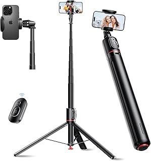 Basike Tripé para Celular – Bastão de Selfie Dobrável 177cm com Abertura Automática, Rotação Dupla 360° e Controle Remoto Magnético Destacável, 3 em 1 Pau de Selfie para Selfies e Transmissão ao Vivo