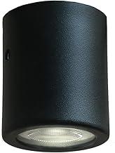 Plafon Spot Redondo Sobrepor para Lâmpadas Dicroicas GU10 - Ambientes Internos e Externos, Design de Alumínio(Preto)