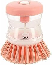 Escova de Limpeza com Recipiente para Detergente Multiuso para Louças Cozinha e Superfícies com Dispensador e Cabo Ergonômico (Rosa)