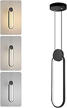 Luminária Pendente LED Formato Oval Minimalista, Luminária de Teto Preto, Ideal para Quartos, Salas de Jantar e Banheiros