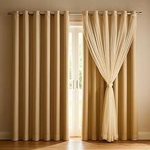 Cortina Blackout com Voil Elegante para varão Simples Ilhós Cromado - 4,00m x 2,70m - Decoração para sala e quarto