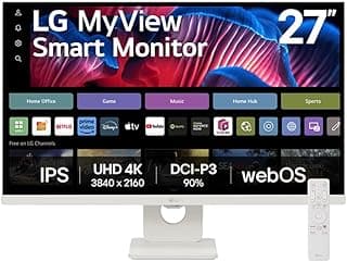 Monitor LG MyView Smart - Tela IPS 27", WebOS, ThinQ Home, Air Play, Screen Share, Bluetooth, – 27SR73U-W