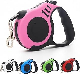 Guia Retrátil para Cachorro 5 Metros Resistente com Trava de Segurança – Suporta até 30kg – Passeio Confortável para Cães de Pequeno e Médio Porte – Design Leve e Ergonômico (Rosa)
