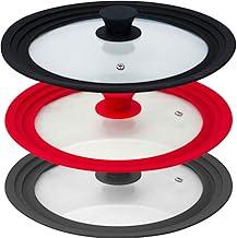 Tampa de Panela Universal 3 EM 1 Ajustavel Adptavel Vidro Temperado Serve Para Varias Panelas Aro de Silicone Pode ir à Lava-louças 22, 24, 26 CM - Cores Sortidas CONTÉM APENAS 1 UMA TAMPA
