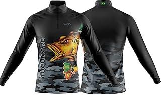Camiseta de Pesca Masculina Proteção UV 50 Solar Camisa De pescaria