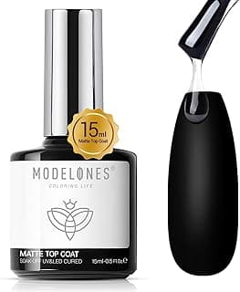 modelones Matte Gel Nail Polish Top Coat, 15ml No Wipe Top Coat Summer Gel Nail Polish Soak Off Matte Finish Long Lasting DIY Home Nail Salon com 10% de desconto por R$ 35,99 na amazon