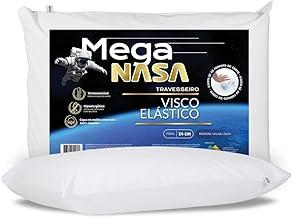 Nap Travesseiro Nasa Alto Mega Viscoelástico Altura 14cm Visco D40 Premium Capa 100% algodão para fronhas 50x70cm - Branco
