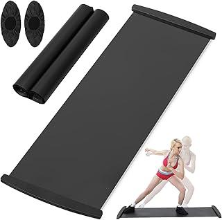 Placa Deslizante para Exercícios, Tapete Slide Board para Exercícios Funcionais, Placa Deslizante com Batentes nas Extremidades, Slide Board Plataforma Deslizante, Prancha Deslizante com Botas