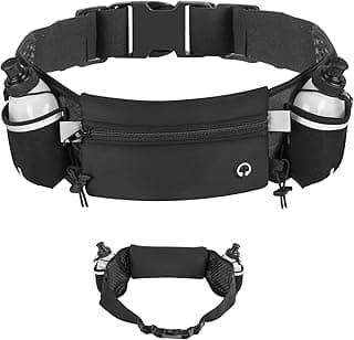 Cinto de Hidratação com 2 Garrafas, Cinto de Hidratação para Corrida, Cinto de Corrida de Hidratação com Garrafas de Água (2 x 175 ml), Bolsa de Cintura Esportiva Ajustável