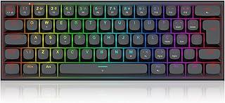 Teclado Magnético Gamer Redragon Fidd RGB Preto 8K Hz 60% Switch Pink Linear K683BW-RGB PT