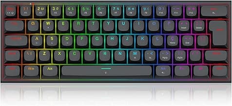 Teclado Magnético Gamer Redragon Fidd RGB Preto 8K Hz 60% Switch Pink Linear K683BW-RGB PT