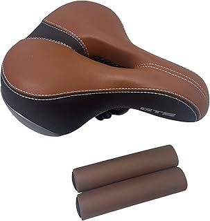 Kit Selim Banco Gts Confort Bike Marrom + Manoplas Marrom