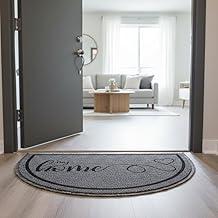Tapete Capacho Meia Lua Porta De Entrada 38×60cm Casa Apartamento Escritório Antiderrapante (CINZA)